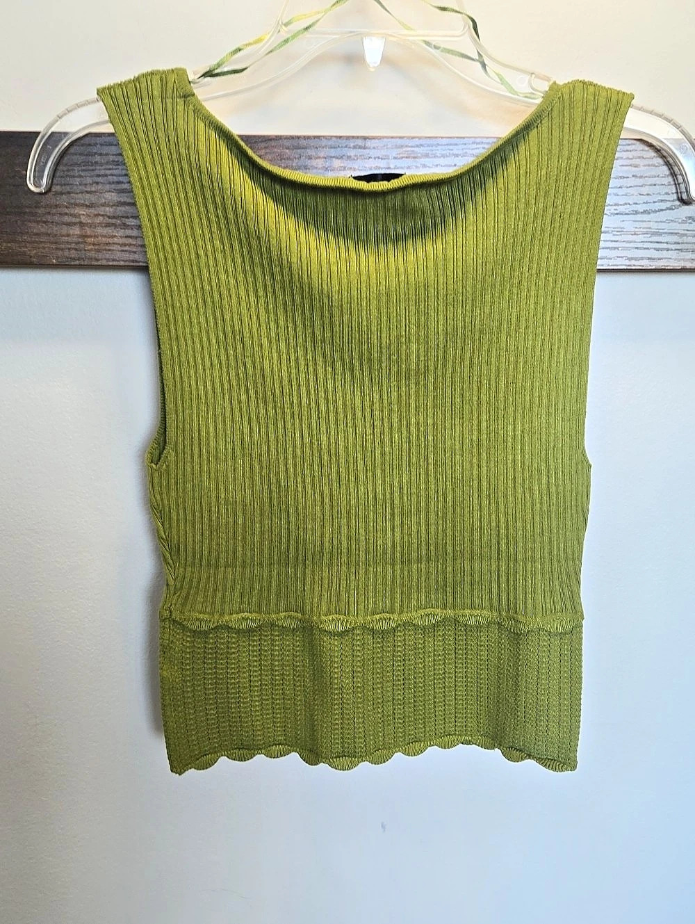 L'AGENCE Collection des Tricots Ribbed Tank Top in Green Size Small NWT
